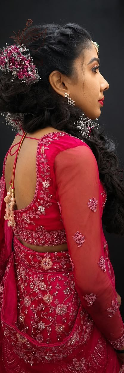 Lehenga Hairdo by Priya's Beauty Lab